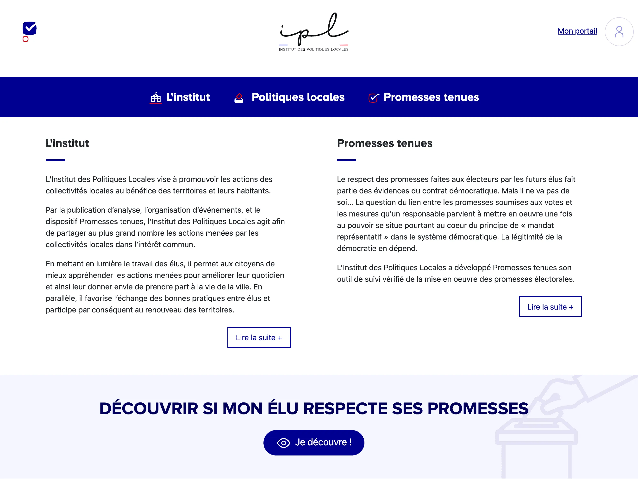 L'institut des Politiques Locales — IPL